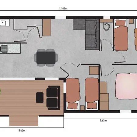 Gite Chalet 6/8 Pers. - Camping Les Berges Du Bramont Semesterbostad