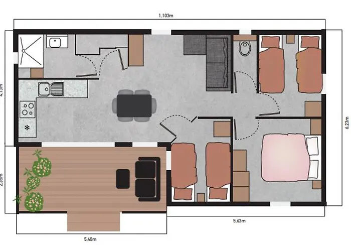 Gite Chalet 6/8 Pers. - Camping Les Berges Du Bramont Semesterbostad